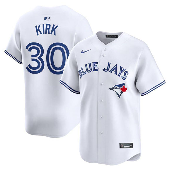Men's White Toronto Blue Jays #30 Alejandro Kirk Home Limited Stitched Baseball Jersey